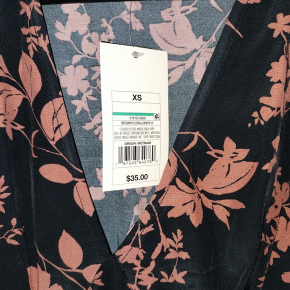 Target Black and Pink Floral Long Sleeve Dress - Picture 3 of 4